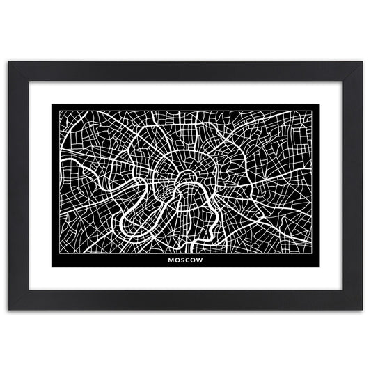 Picture in frame, City plan moscow