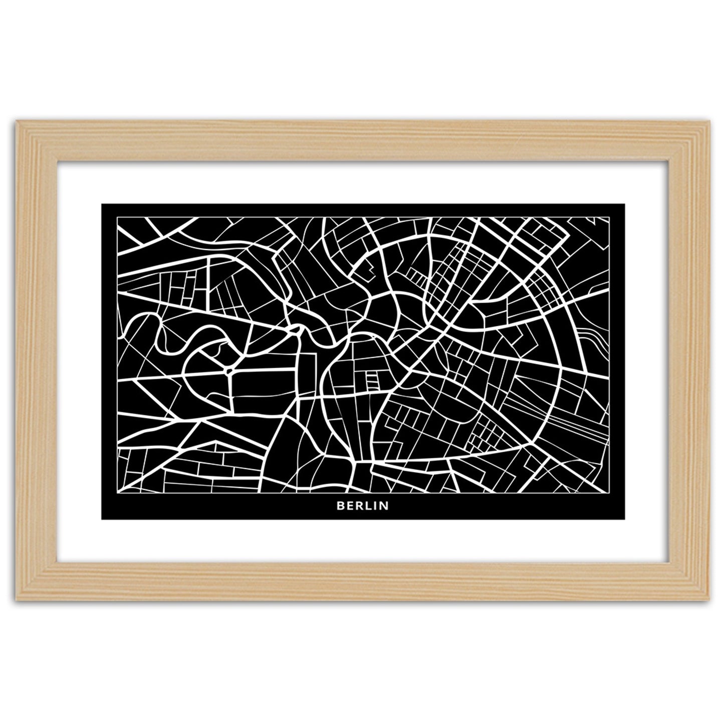 Picture in frame, City plan berlin