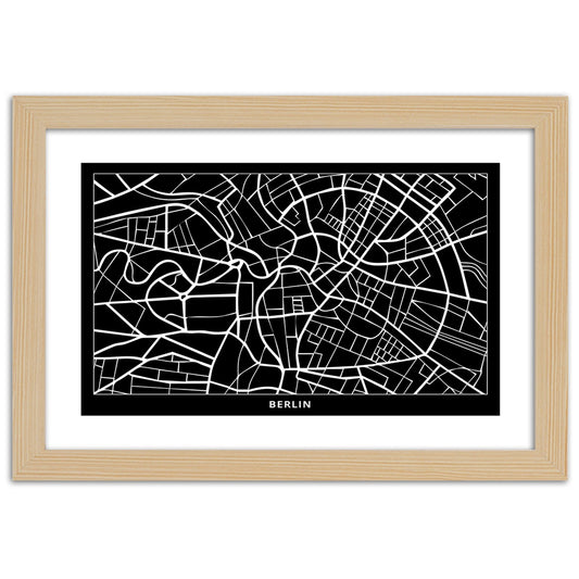 Picture in frame, City plan berlin