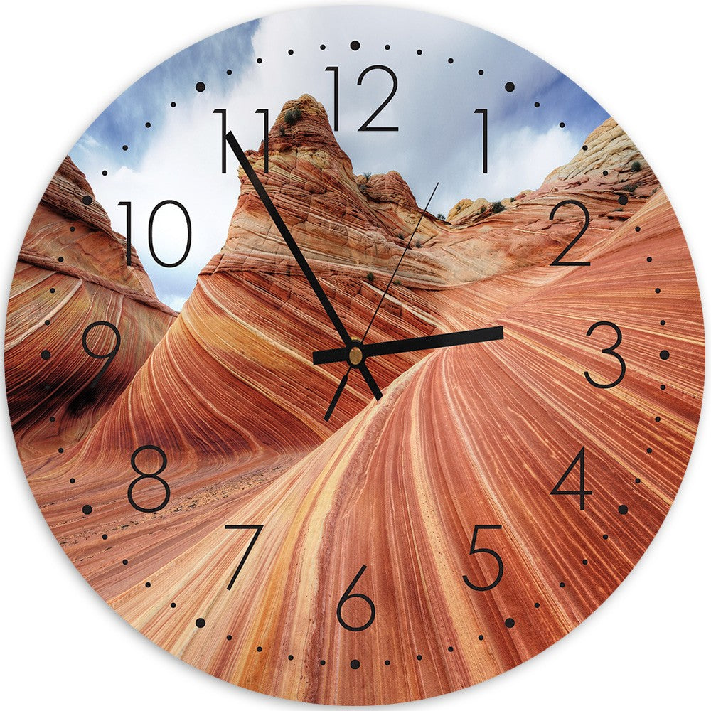 Wall clock, Colored rocks