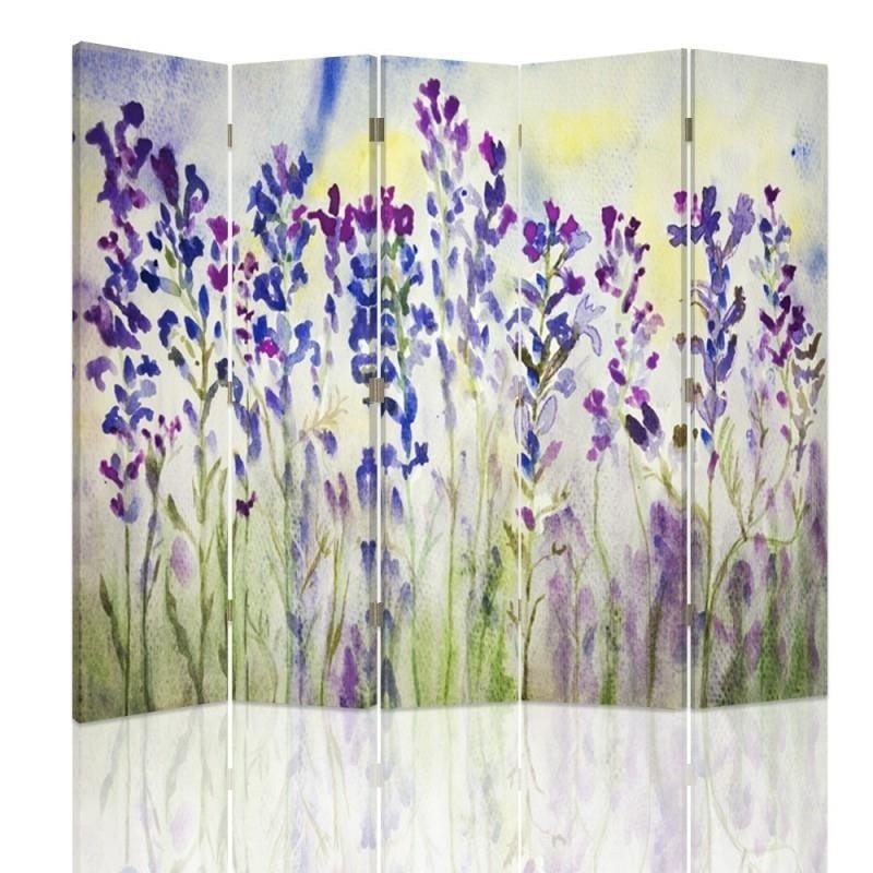 Room divider, Painted flowers on white background