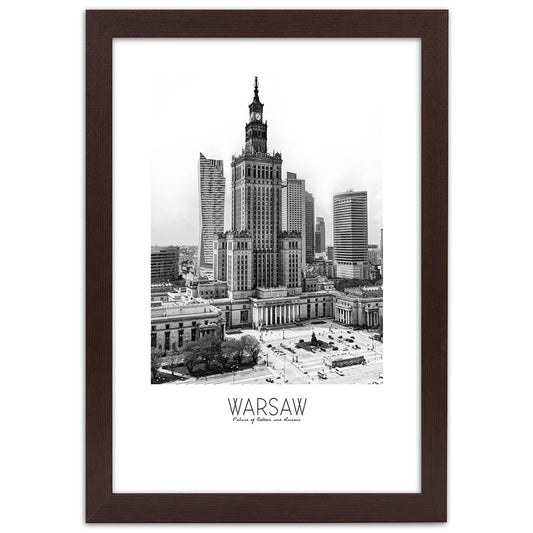 Picture in frame, Palace of culture in warsaw