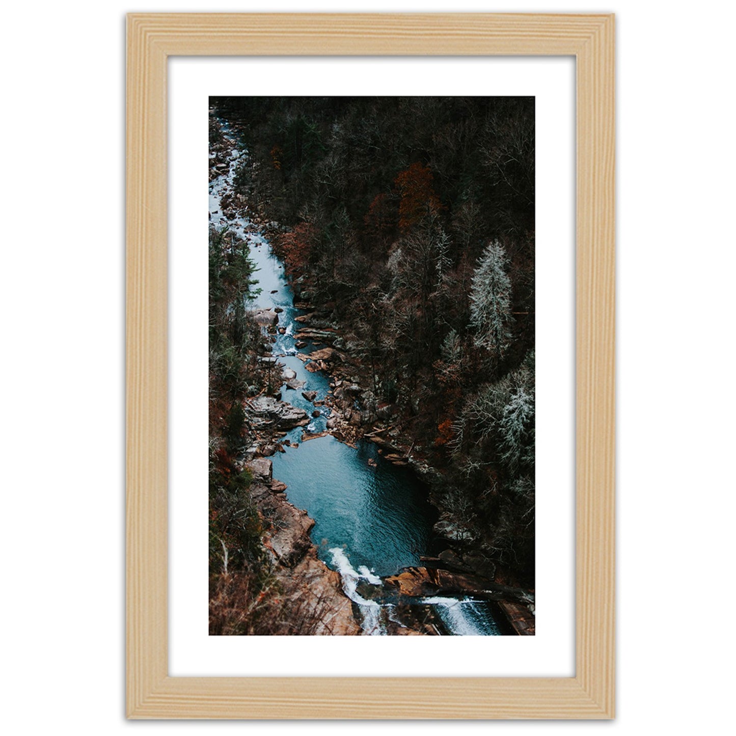 Picture in frame, River in the forest