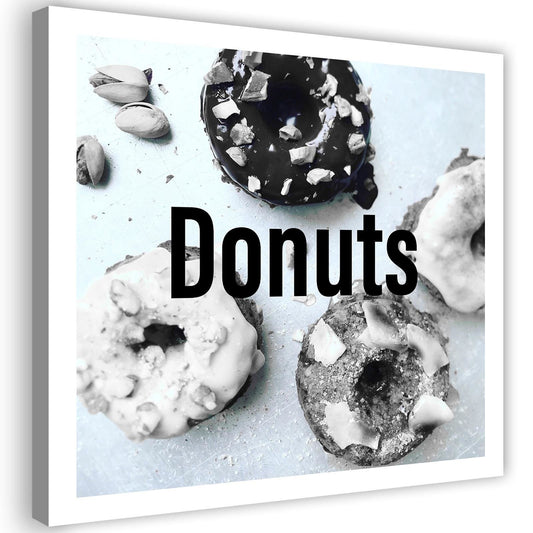 Canvas, Black and white donuts