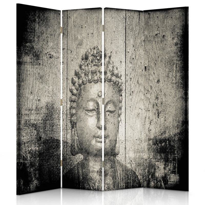 Room divider, Image of Buddha in gray