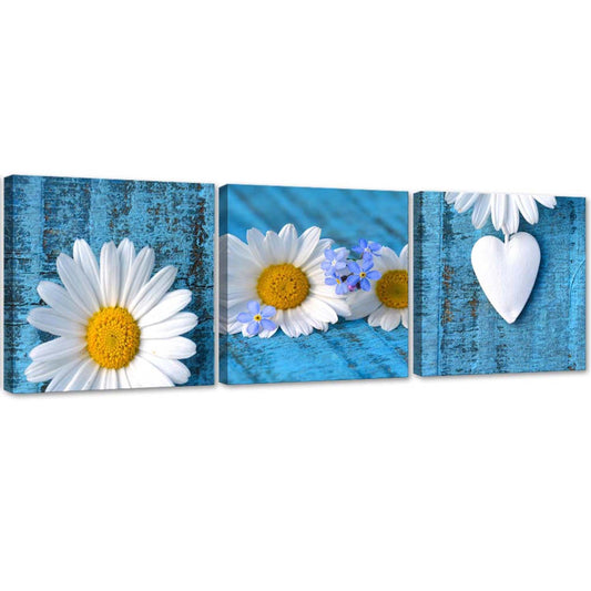 Canvas, Daisies and hearts