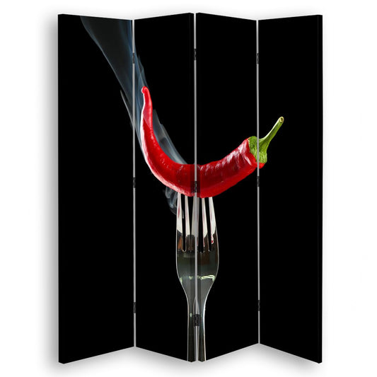 Room divider, Chili peppers on a fork
