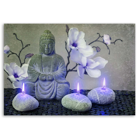 Deco panel, Buddha with orchids and candles, 1-panel