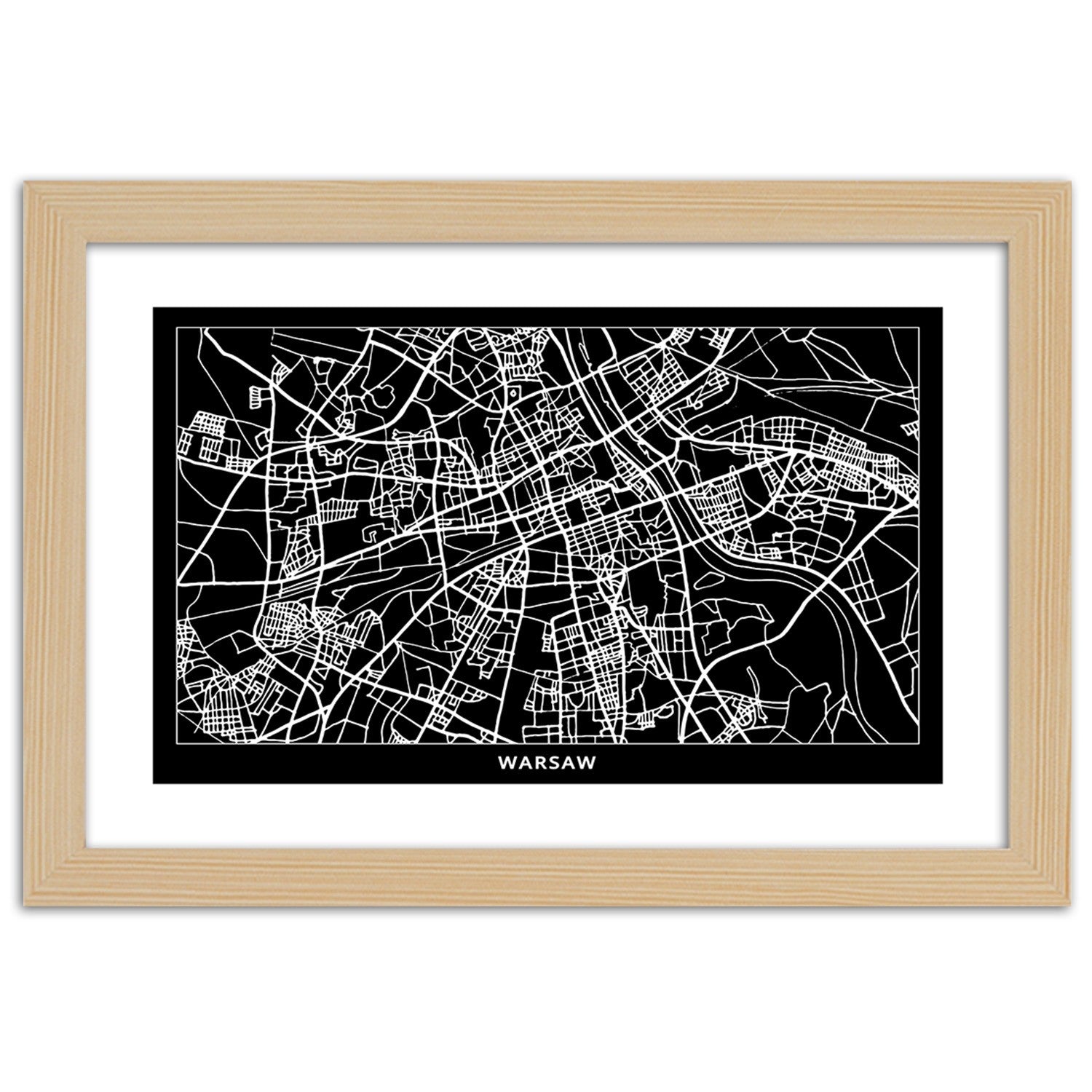 Picture in frame, City plan warsaw