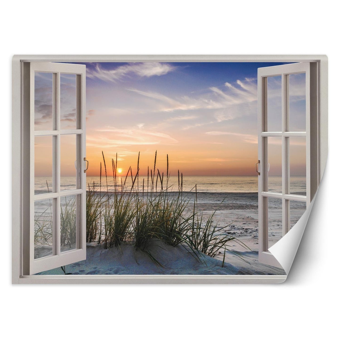 Wallpaper, Window - sunset on the beach