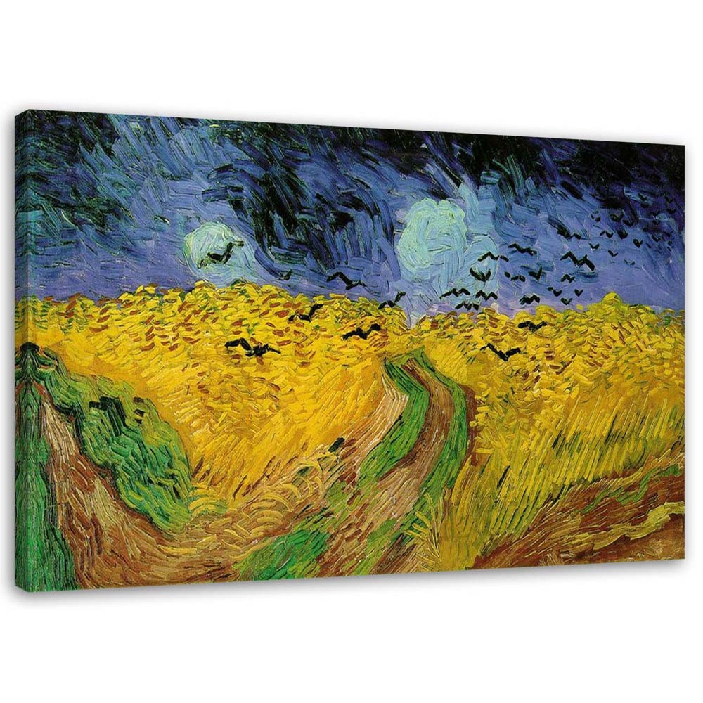 Canvas, Field of wheat with ravens - v. van gogh reproduction