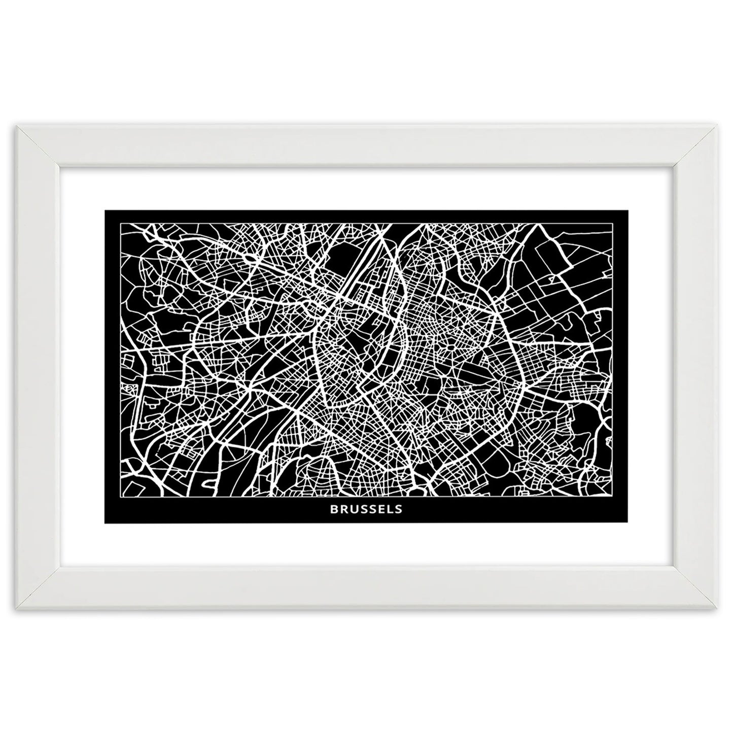 Picture in frame, City plan brussels