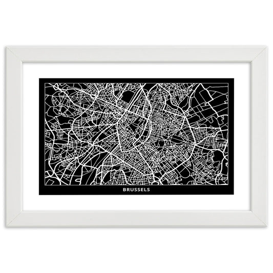 Picture in frame, City plan brussels