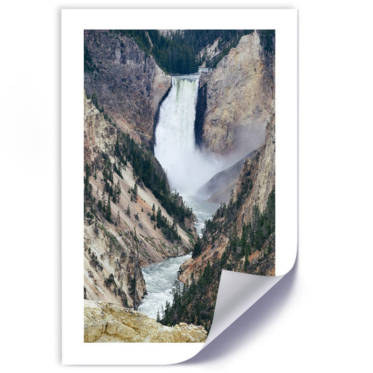 Poster, Great waterfall in the mountains