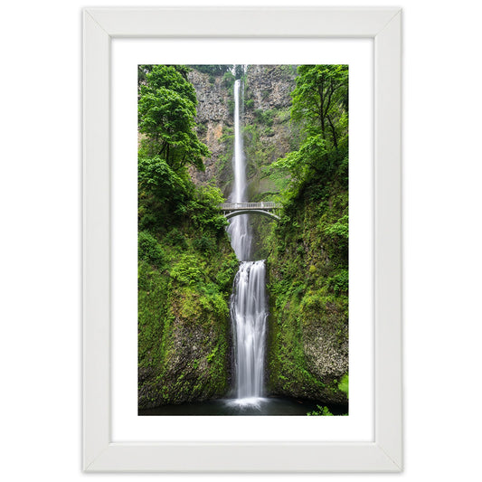 Picture in frame, Bridge over a waterfall