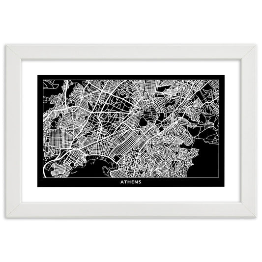 Picture in frame, City plan athens