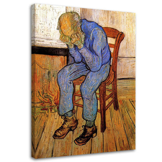 Canvas, Old man in sorrow - v. van gogh reproduction