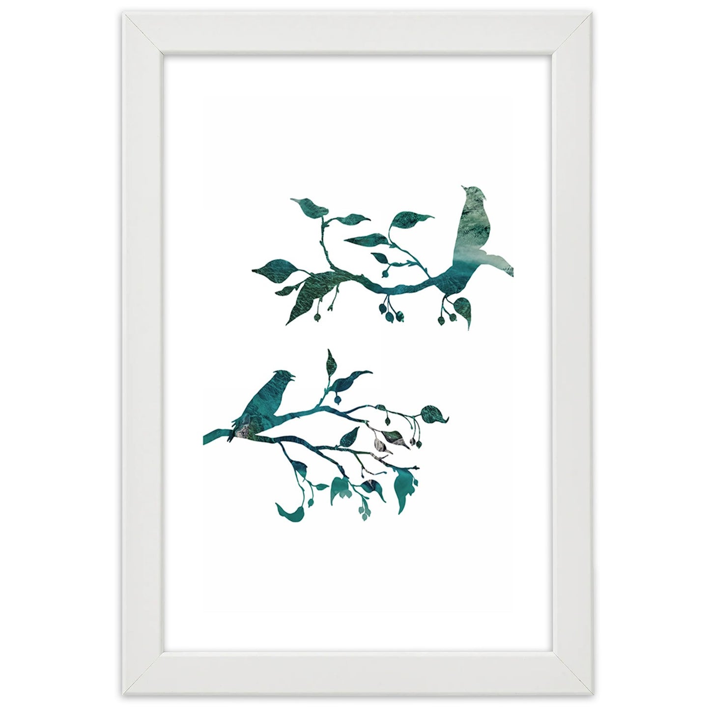 Picture in frame, Birds on branches