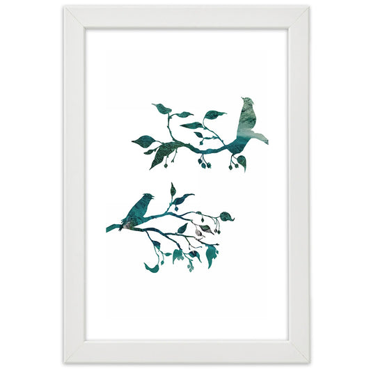Picture in frame, Birds on branches