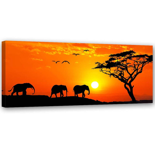Canvas, African savannah panorama