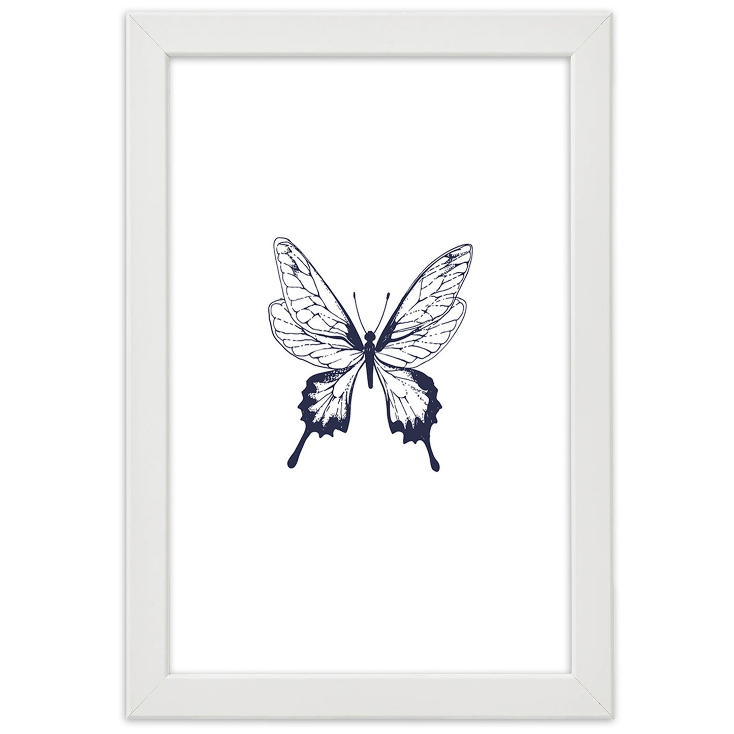 Picture in frame, Drawn butterfly