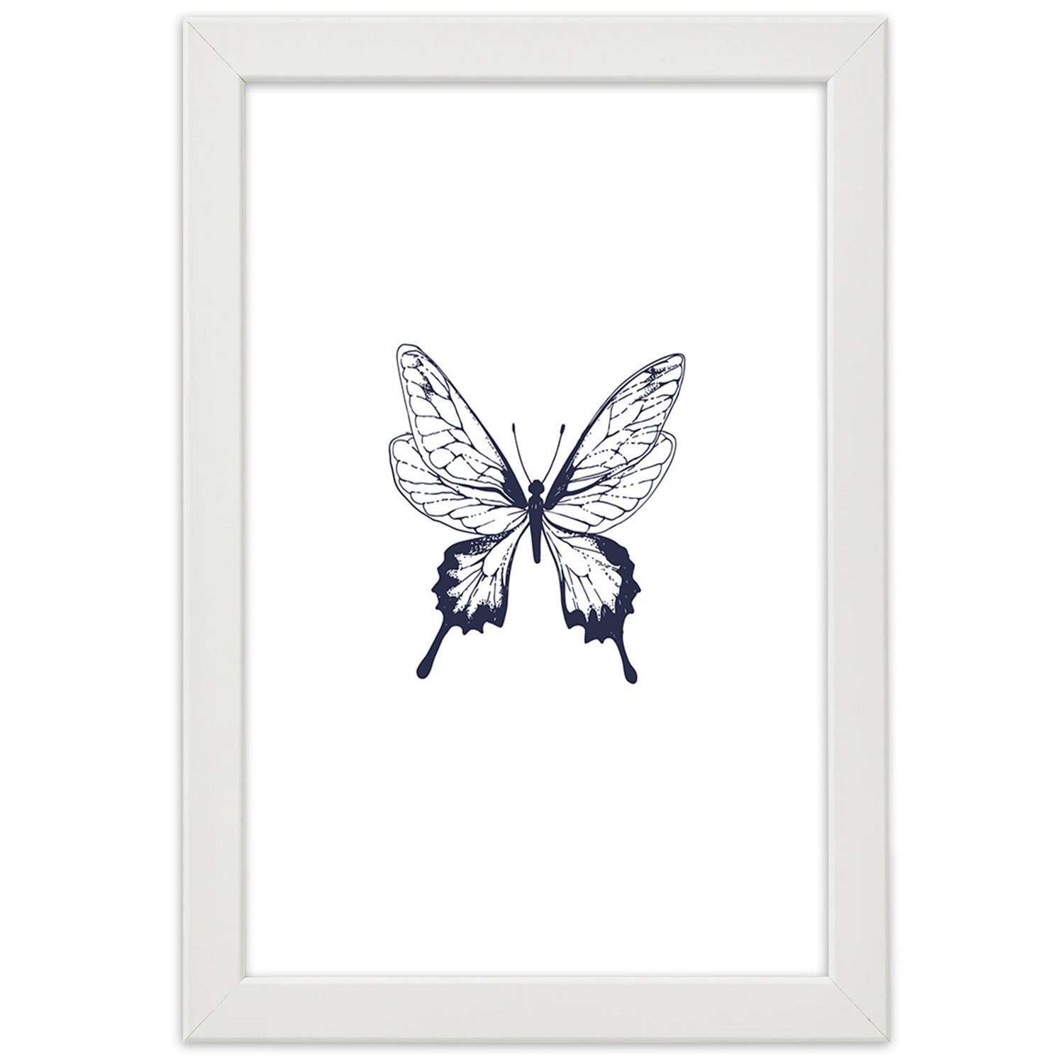 Picture in frame, Drawn butterfly