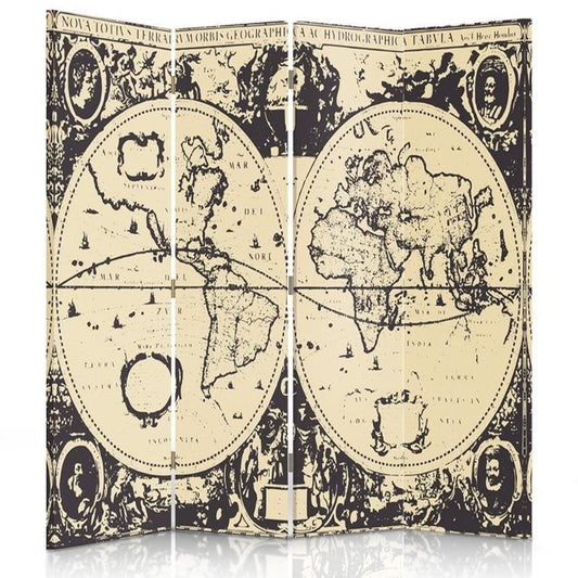 Room divider, Vintage world map