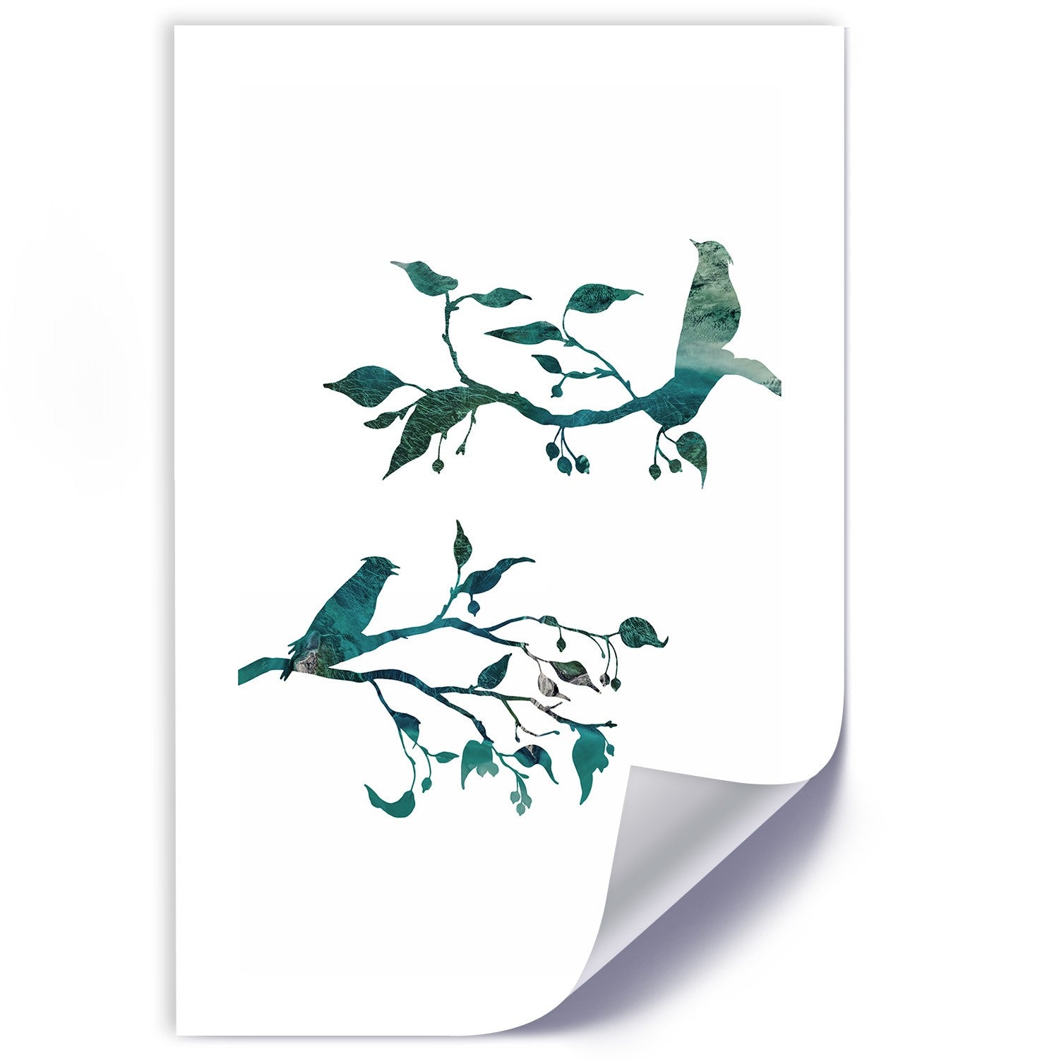 Poster, Birds on branches