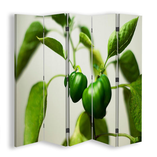 Room divider, Green peppers on a branch