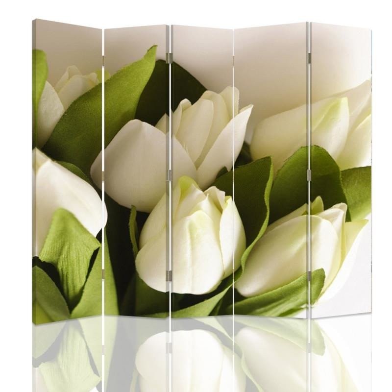 Room divider, Fresh white tulips