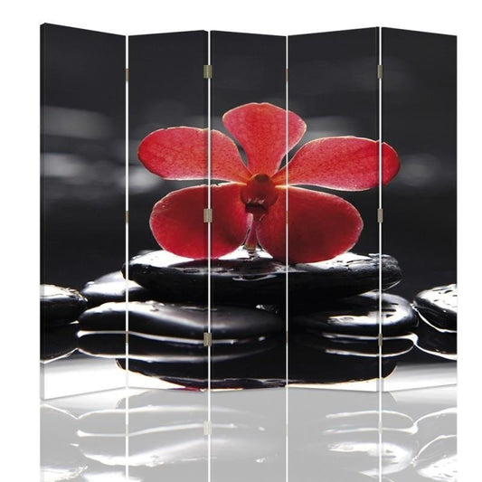 Room divider, Zen with red orchid