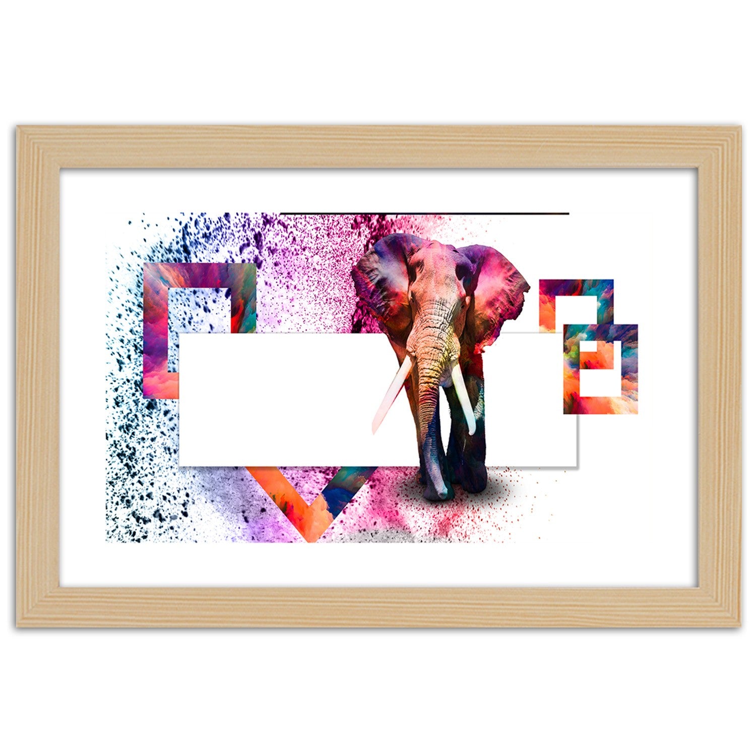 Picture in frame, Colourful elephant